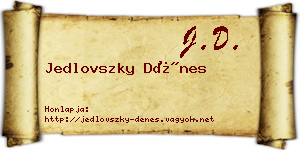 Jedlovszky Dénes névjegykártya